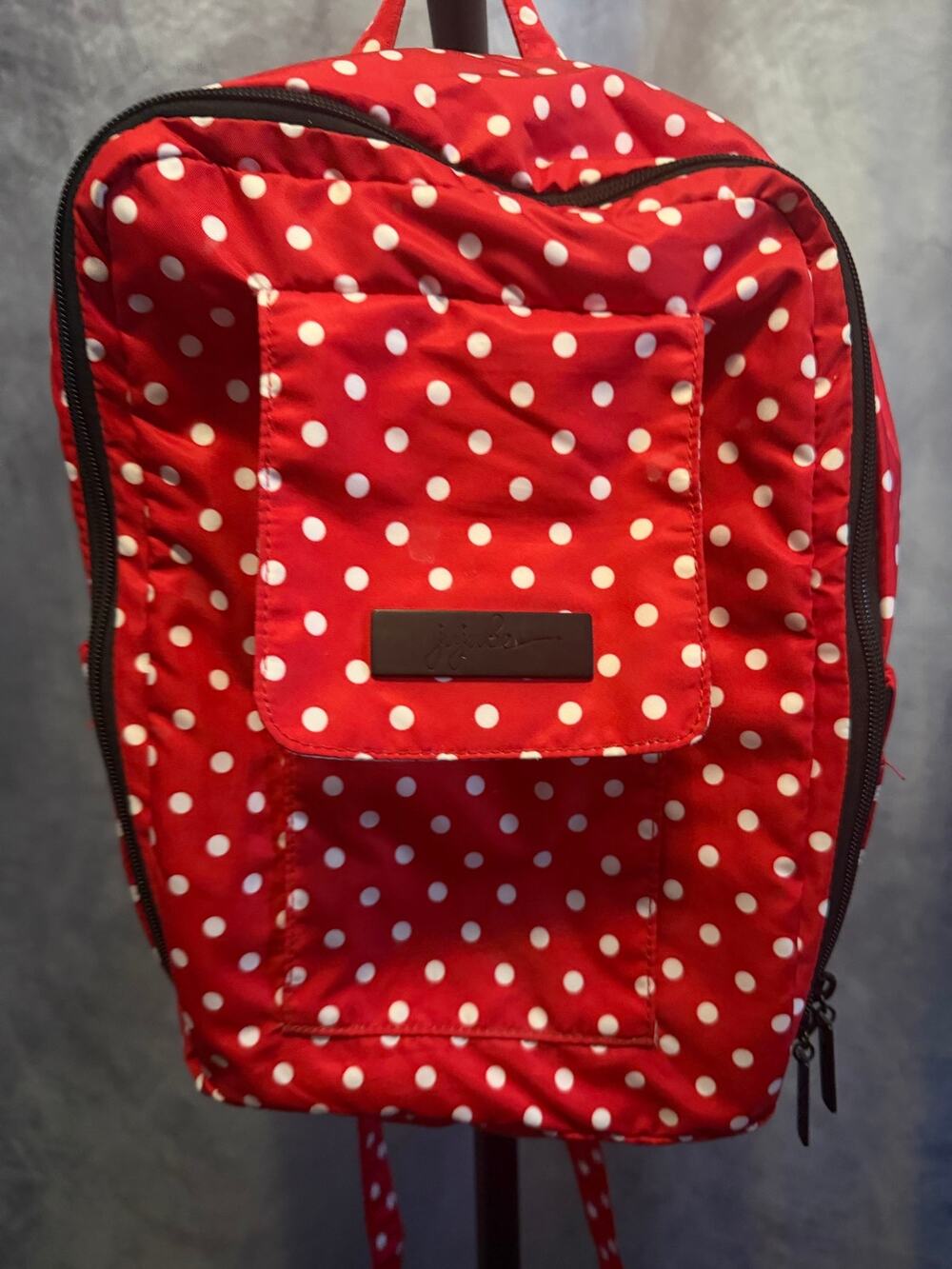 Ju-Ju-Be Minibe (mini backpack) Red with white polka dots. Excellent Condition.